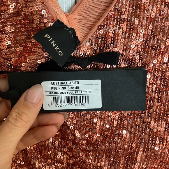 Pinko new sequined dress copper xs w/tags - Picture 4 of 6